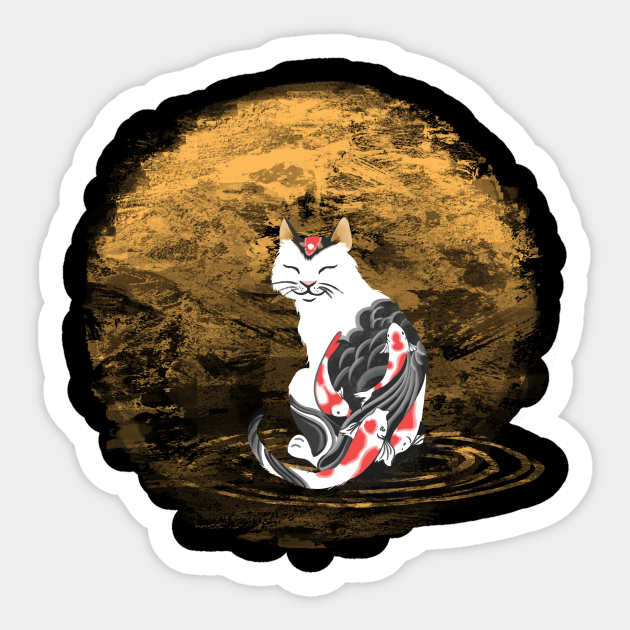 Yakuza Cat Tattoo Sticker TeePublic